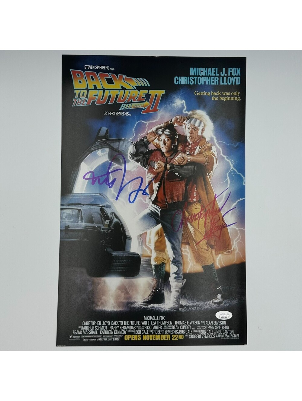 Michael J. Fox Christopher Lloyd Signed Back to the Future II 11x17 Poster JSA